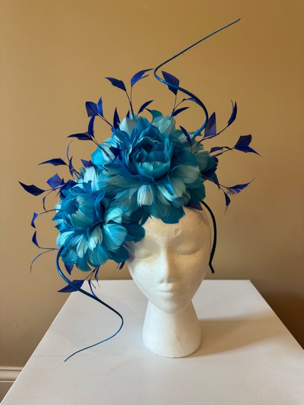 Blue Floral Fascinator | Millinery By Mel | Statement Hat | Kentucky Derby